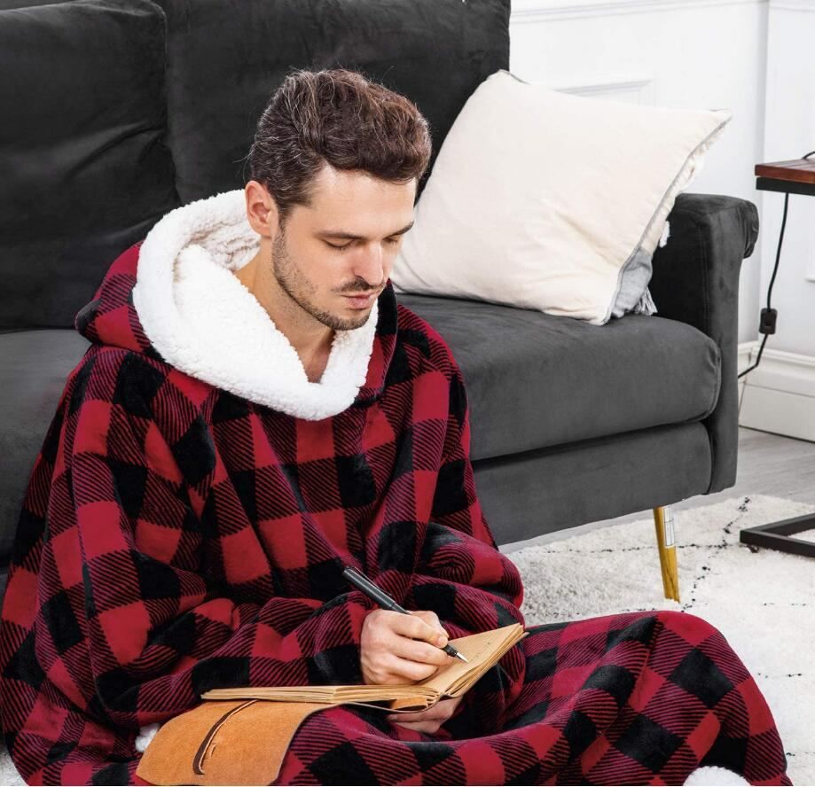 Oversized Wool Hoodie Blanket